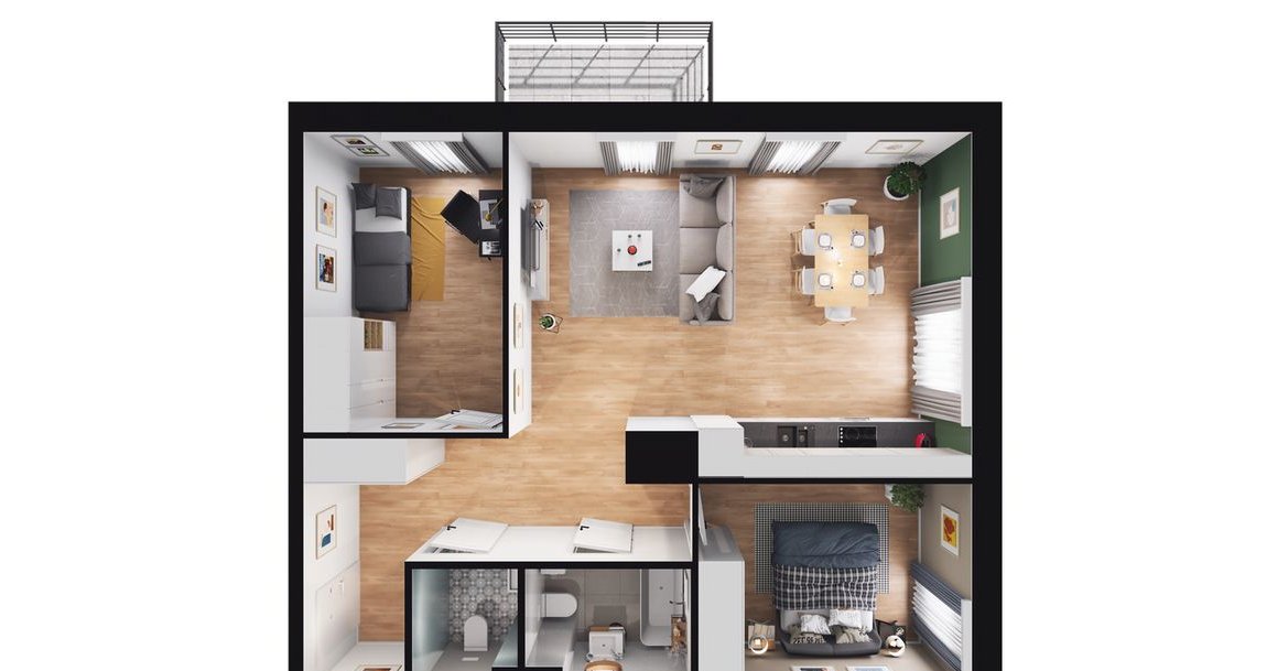 3-pokojowe mieszkanie 61m2 + balkon Bezpośrednio