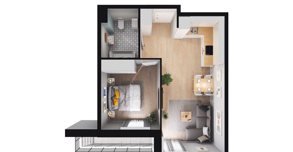 2-pokojowe mieszkanie 40m2 + balkon Bez Prowizji