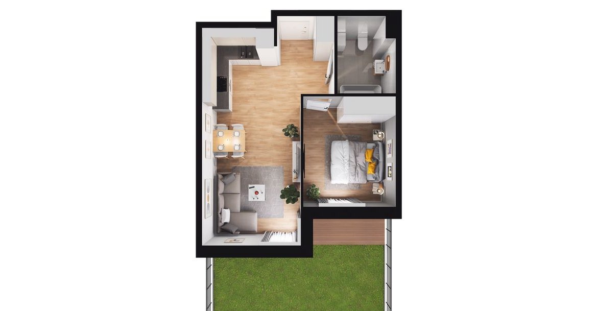 2-pokojowe mieszkanie 40m2 + ogródek Bez Prowizji