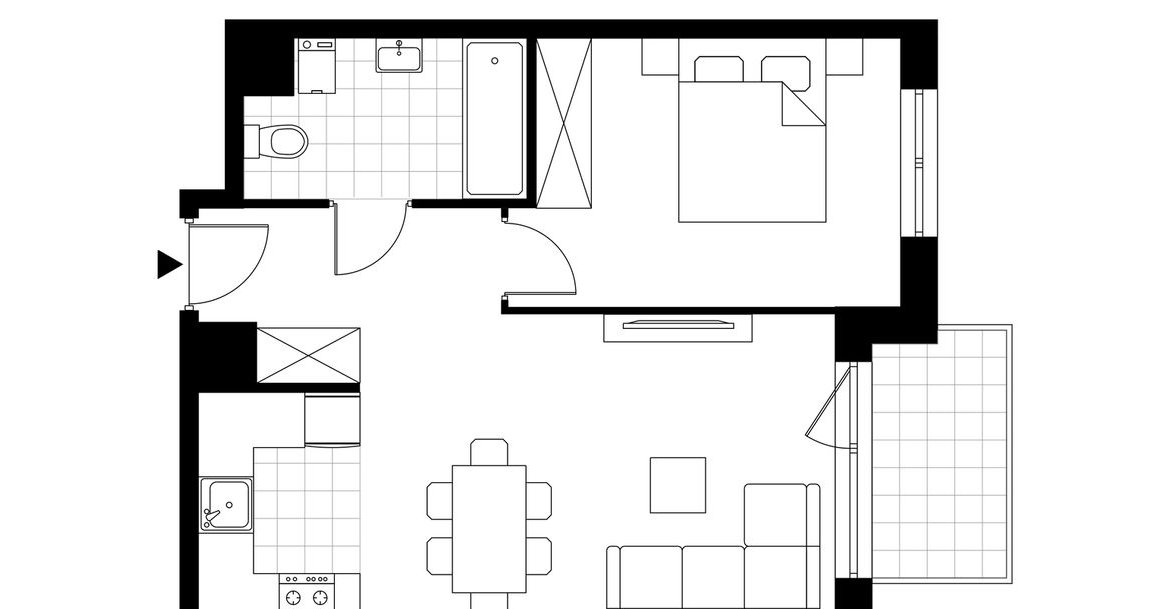 2-pokojowe mieszkanie 43m2 + balkon Bezpośrednio