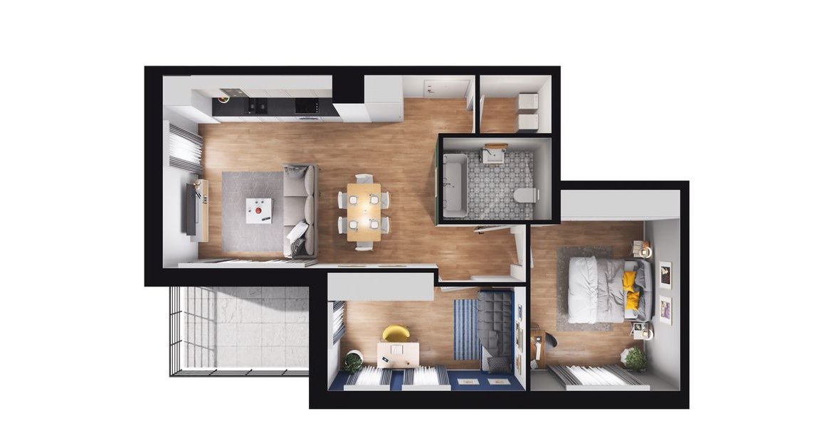 3-pokojowe mieszkanie 57m2 + balkon