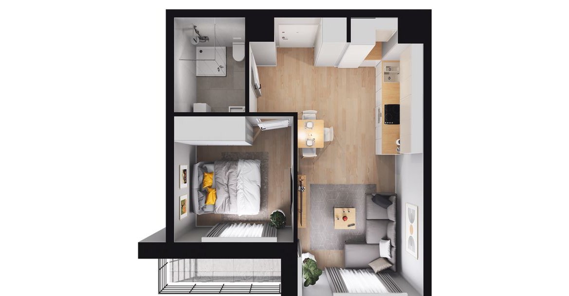 2-pokojowe mieszkanie 35m2 + balkon Bez Prowizji