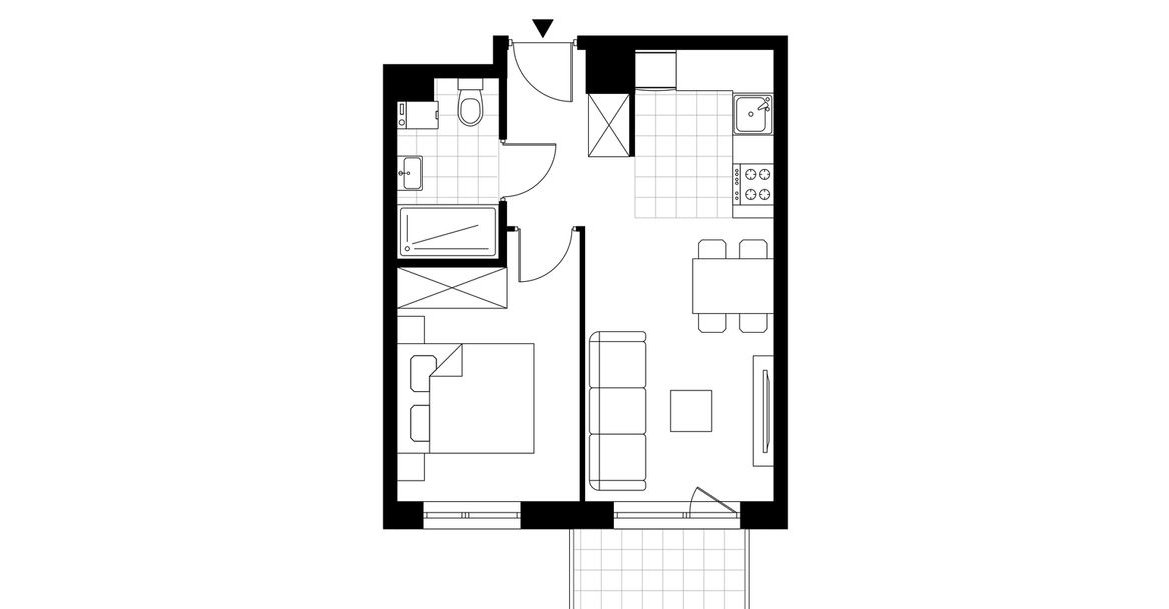 2-pokojowe mieszkanie 40m2 + balkon Bez Prowizji