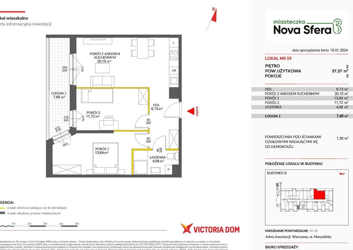 3-pokojowe mieszkanie 57m2 + loggia Bez Prowizji