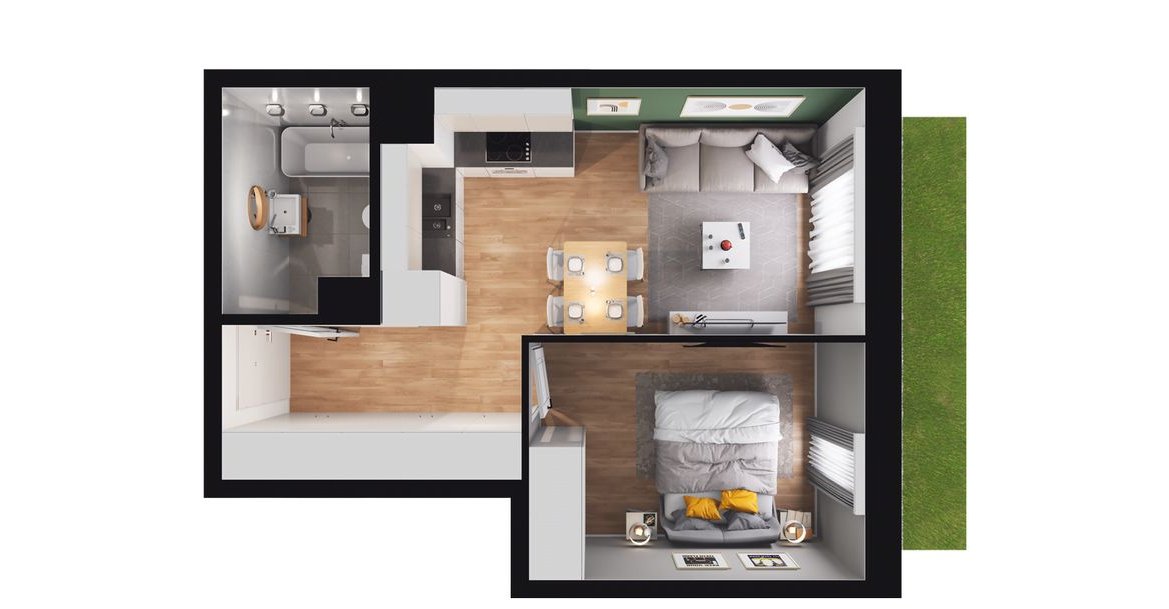 2-pokojowe mieszkanie 39m2 + ogródek Bez Prowizji