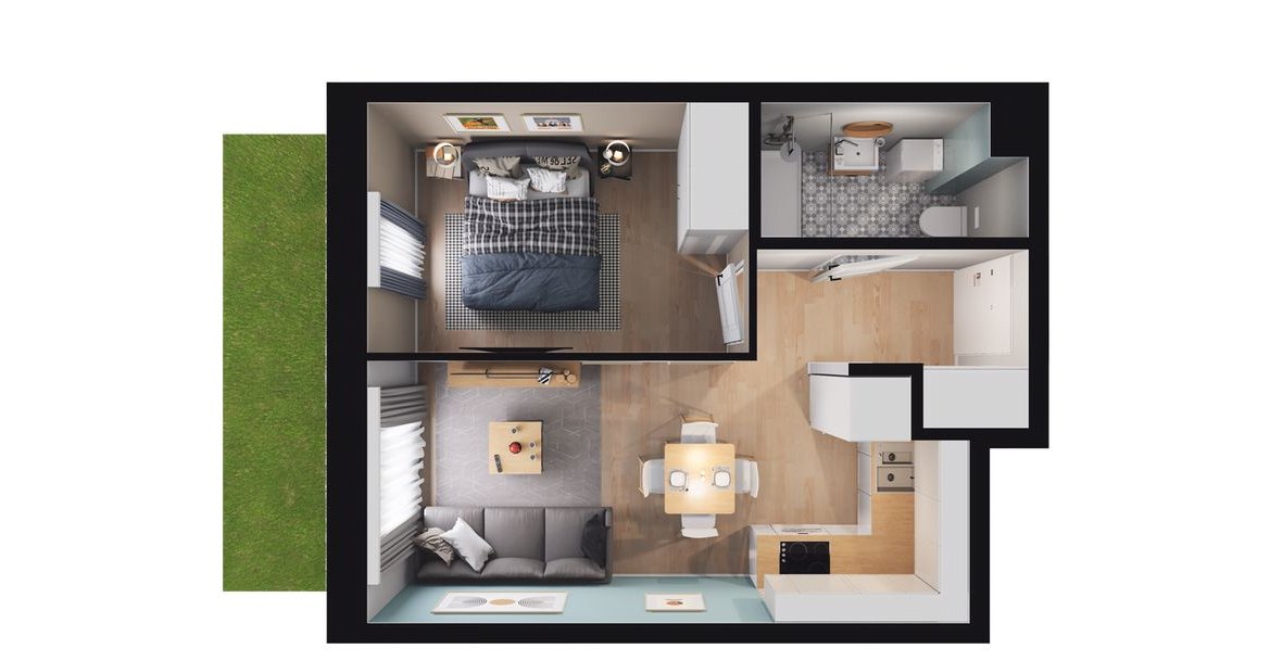 2-pokojowe mieszkanie 36m2 + ogródek