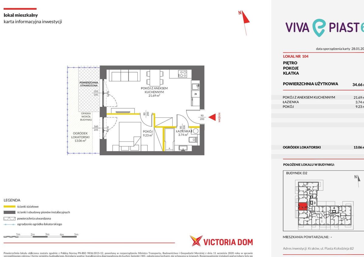 2-pokojowe mieszkanie 34m2 + ogródek Bezpośrednio