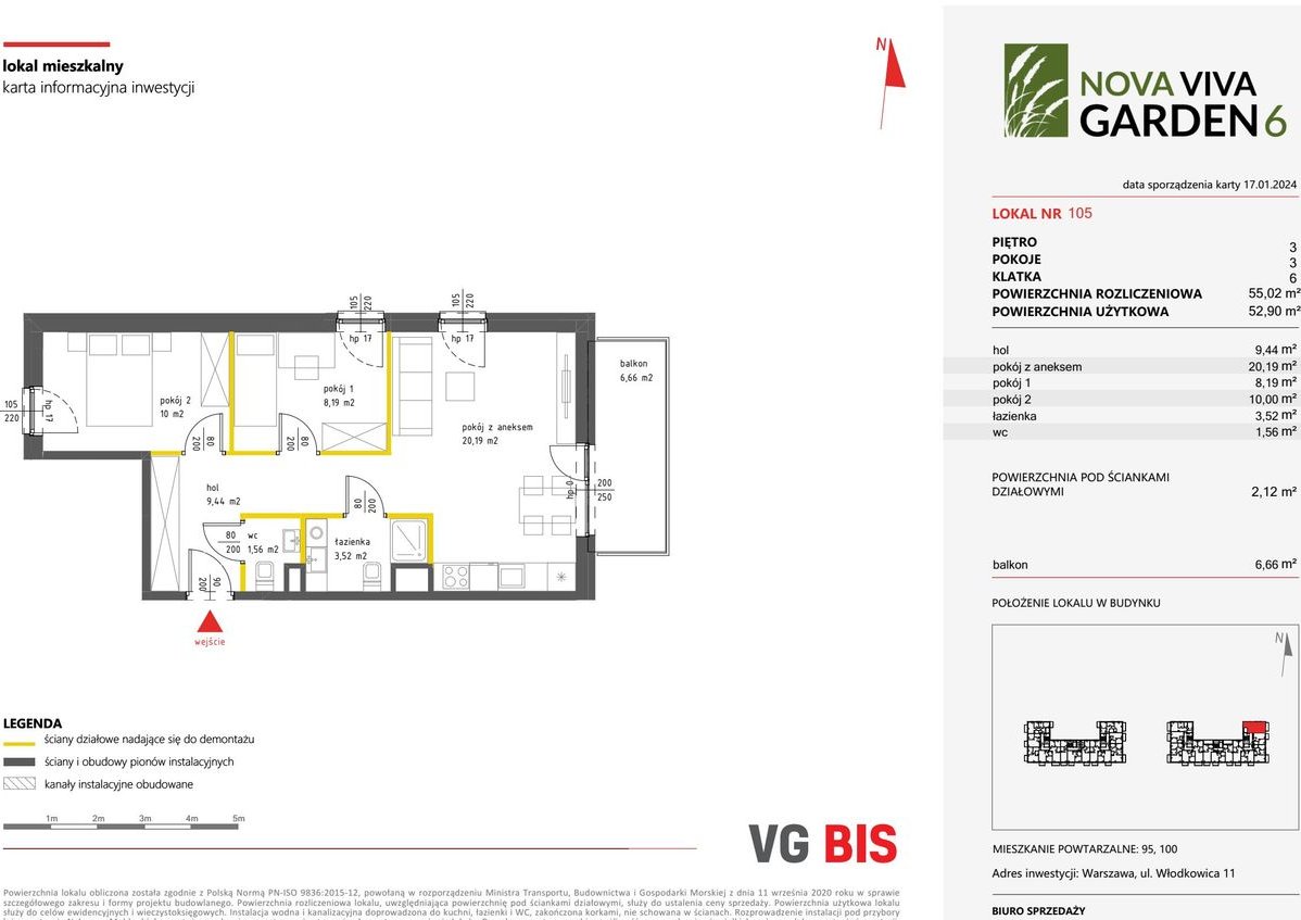3-pokojowe mieszkanie 53m2 + balkon Bez Prowizji