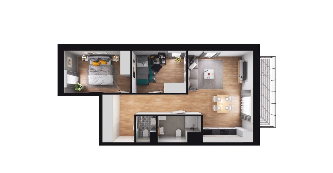 3-pokojowe mieszkanie 53m2 + balkon Bez Prowizji