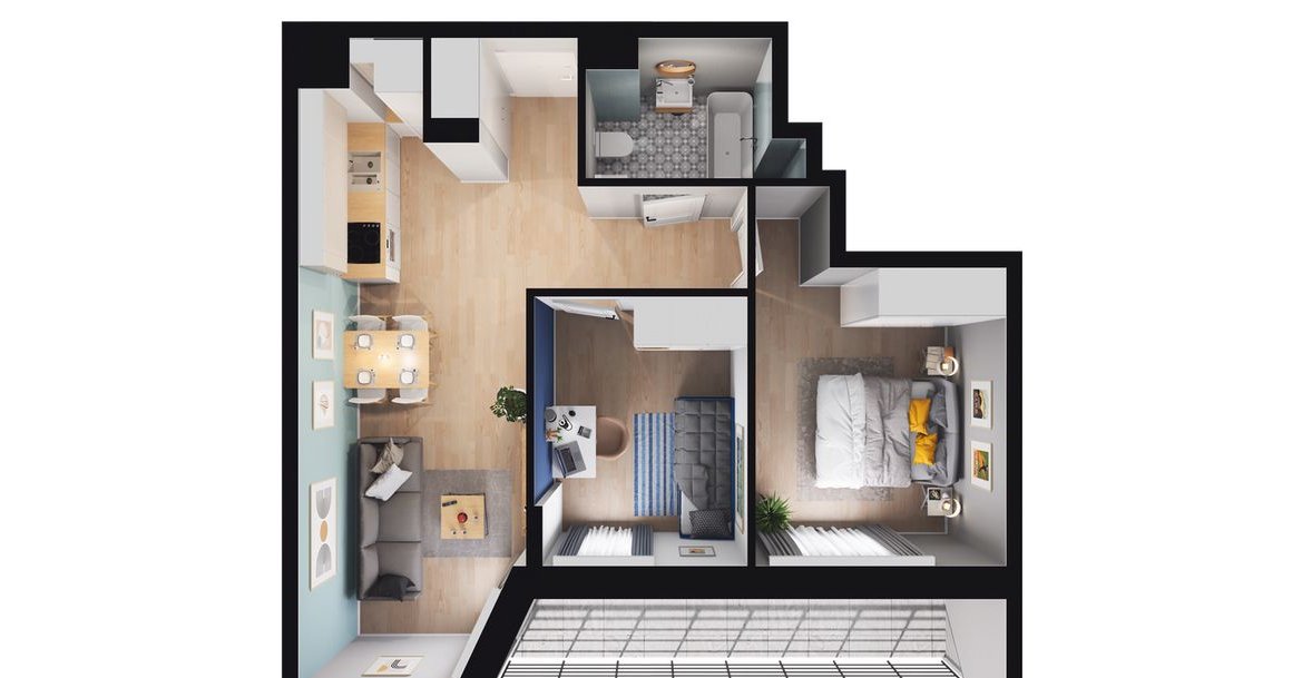 3-pokojowe mieszkanie 50m2 + loggia Bez Prowizji