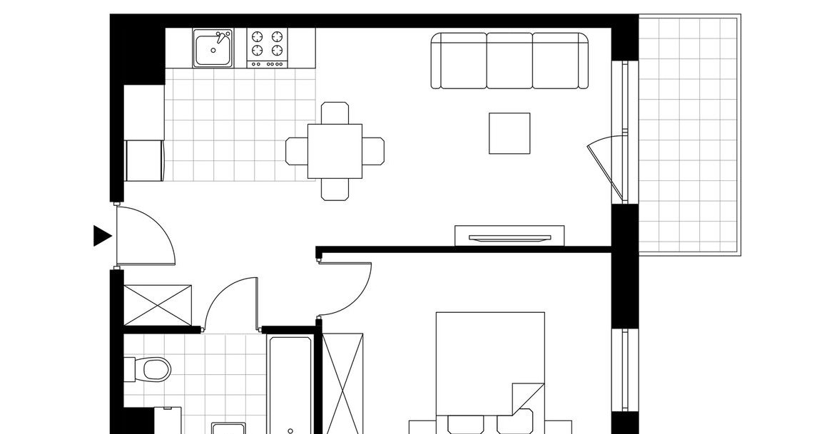 2-pokojowe mieszkanie 43m2 + balkon