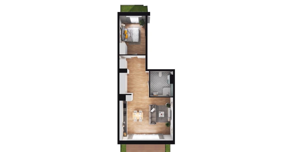 2-pokojowe mieszkanie 55m2 + 2 ogródki