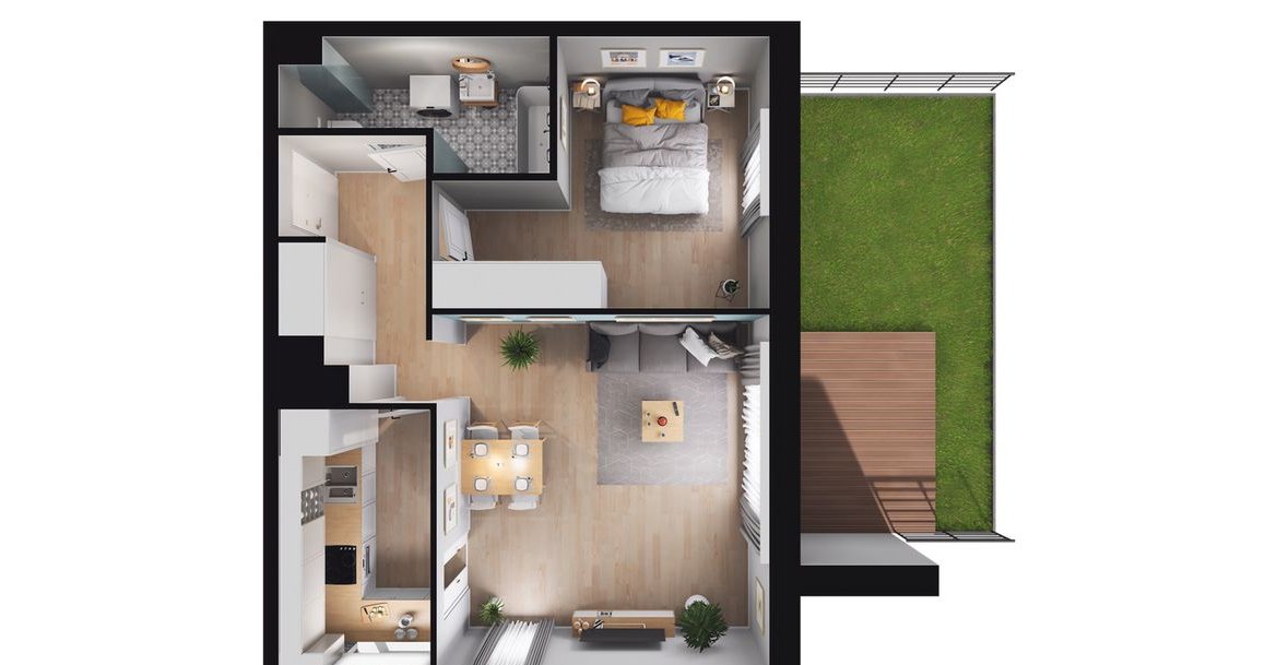 2-pokojowe mieszkanie 48m2 + ogródek Bezpośrednio