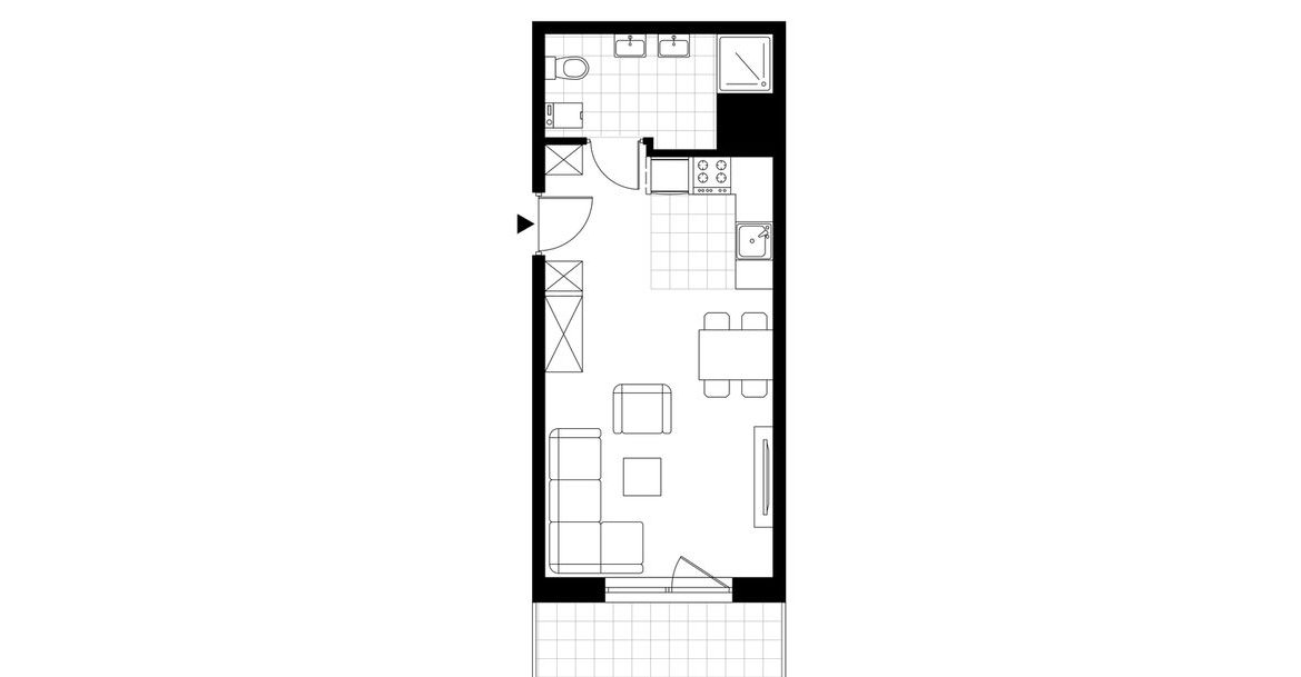 1-pokojowe mieszkanie 29m2 + loggia Bez Prowizji
