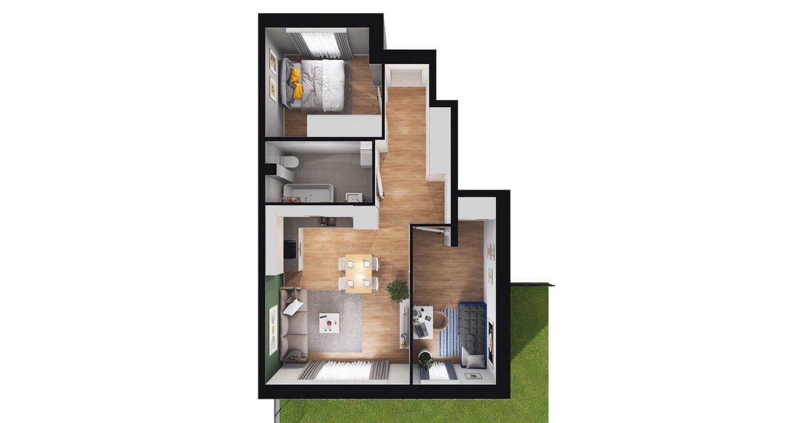 3-pokojowe mieszkanie 49m2 + ogródek