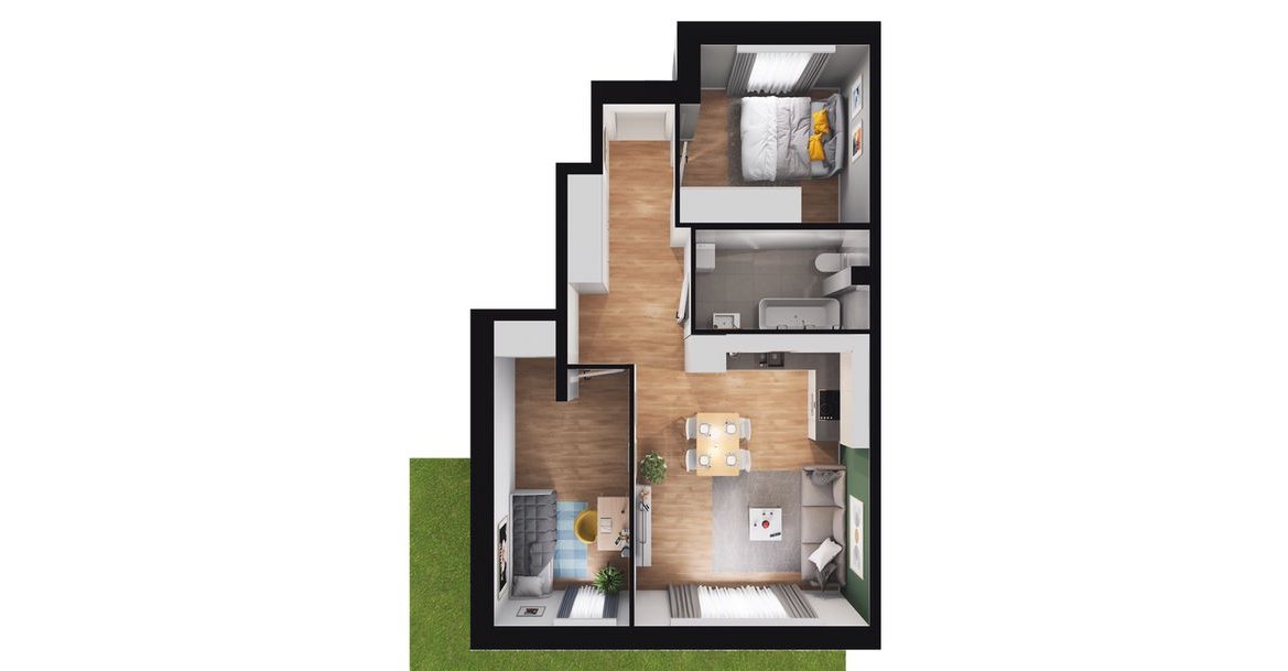 3-pokojowe mieszkanie 49m2 + ogródek Bez Prowizji