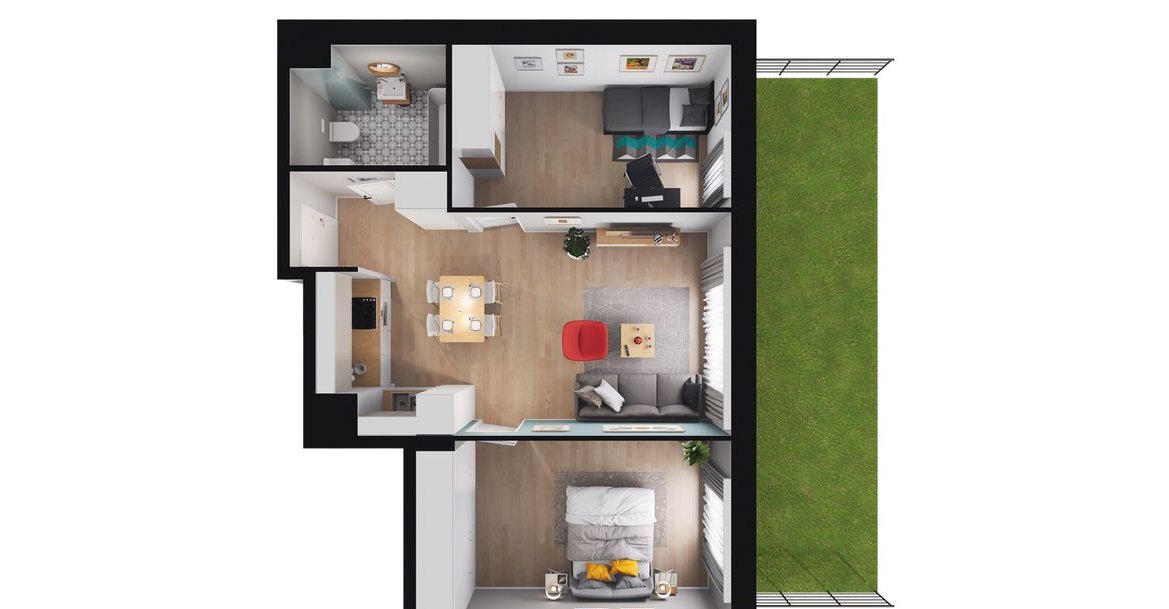 3-pokojowe mieszkanie 53m2 + ogródek