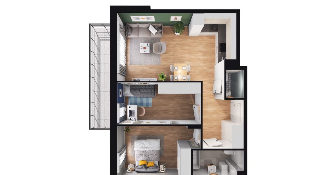 3-pokojowe mieszkanie 59m2 + balkon Bez Prowizji