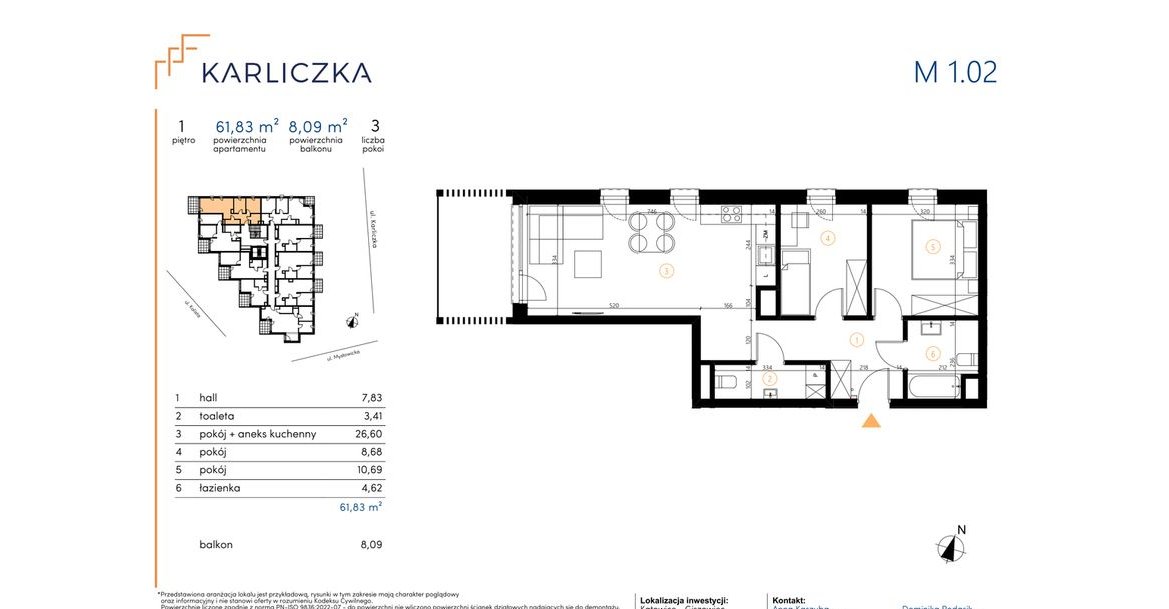 Karliczka | mieszkanie 3-pok. | A.1.02 - miejsce parkingowe GRATIS