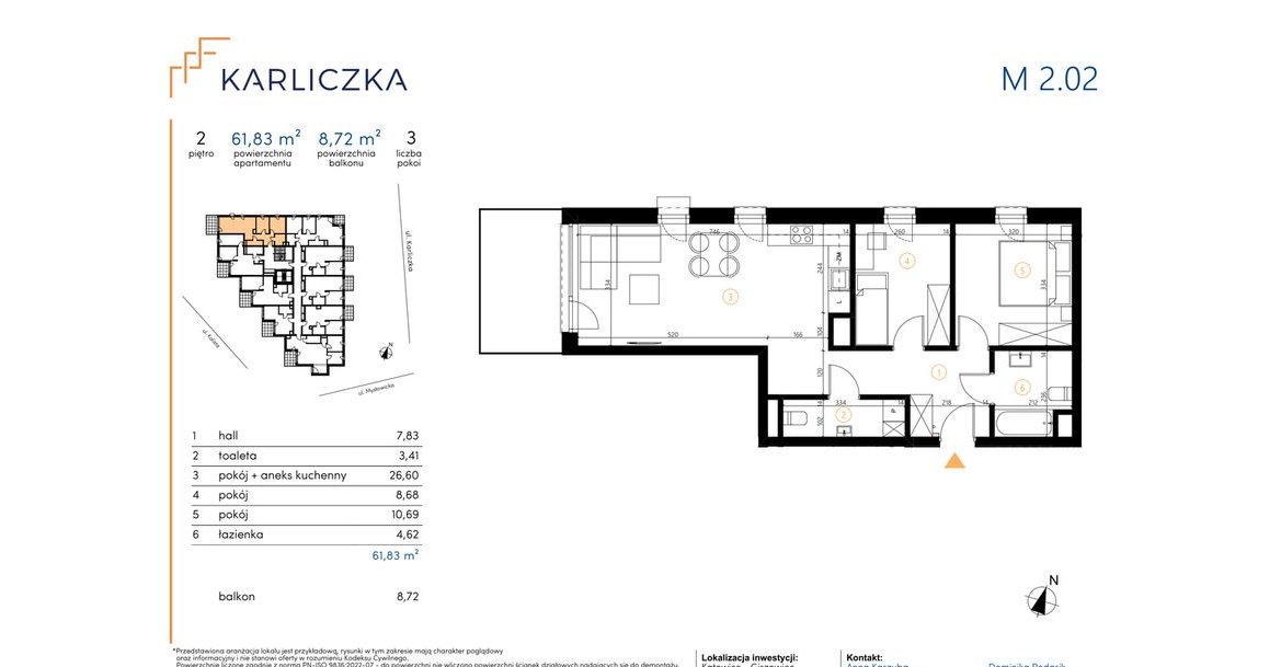 Karliczka | mieszkanie 3-pok. | A.2.02 - miejsce parkingowe GRATIS