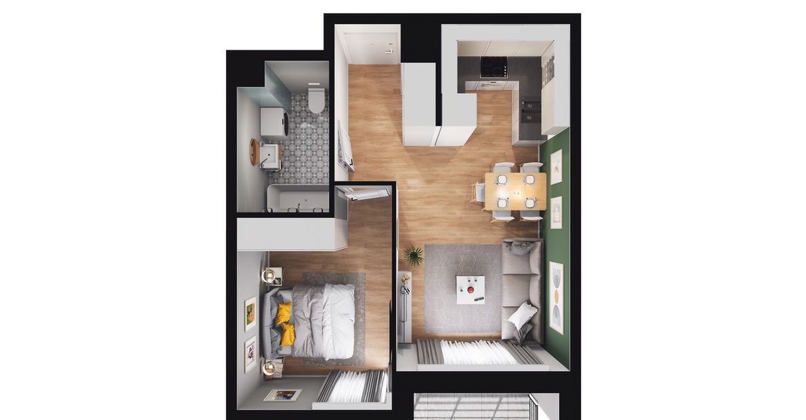 2-pokojowe mieszkanie 37m2 + loggia Bezpośrednio