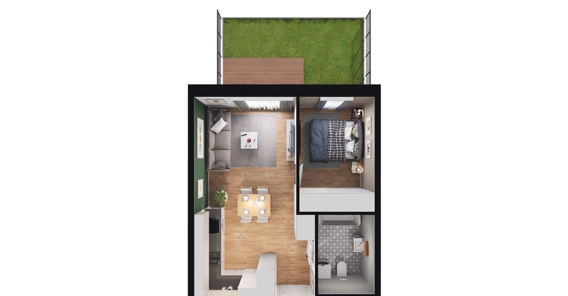 2-pokojowe mieszkanie 37m2 + ogródek Bezpośrednio