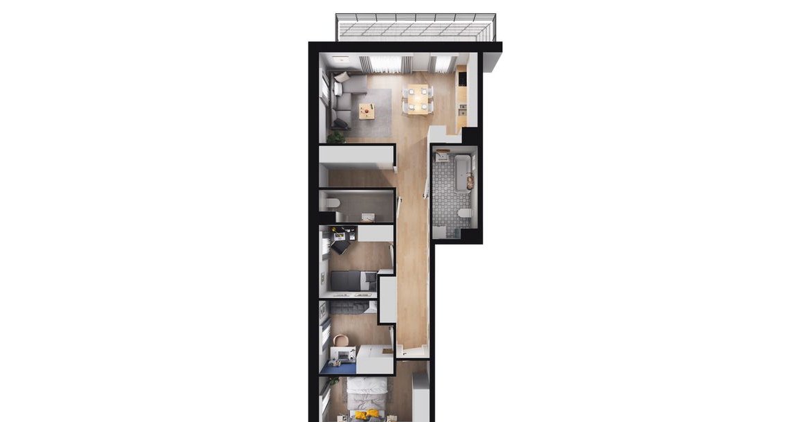 4-pokojowe mieszkanie 65m2 + balkon Bez Prowizji