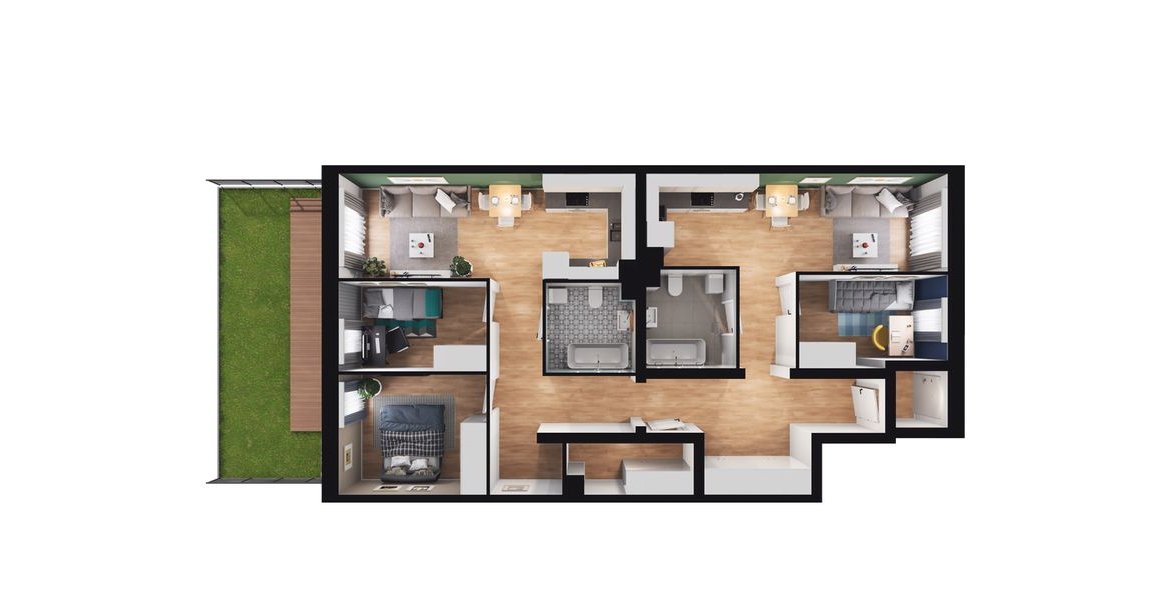 5-pokojowe mieszkanie 89m2 + ogródek