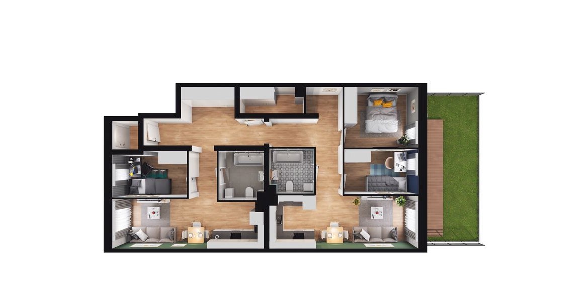 5-pokojowe mieszkanie 89m2 + ogródek Bezpośrednio