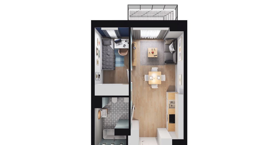 1-pokojowy apartament inwestycyjny 32m2 + balkon