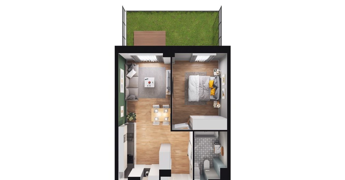 2-pokojowe mieszkanie 38m2 + ogródek Bez Prowizji