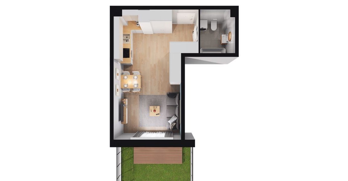 1-pokojowe mieszkanie 30m2 + ogródek