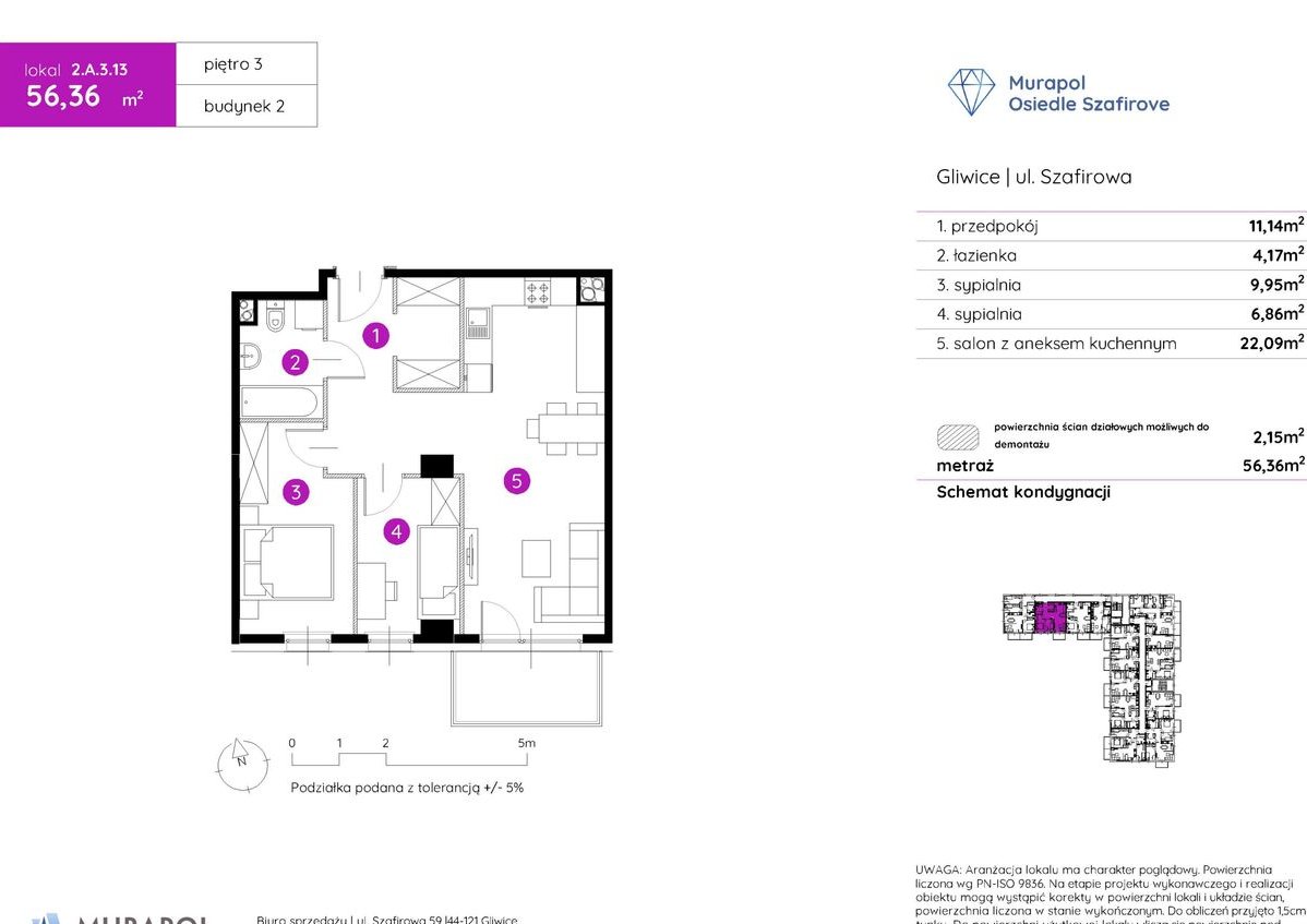 3-pokojowe mieszkanie 56m2 + balkon Bez Prowizji