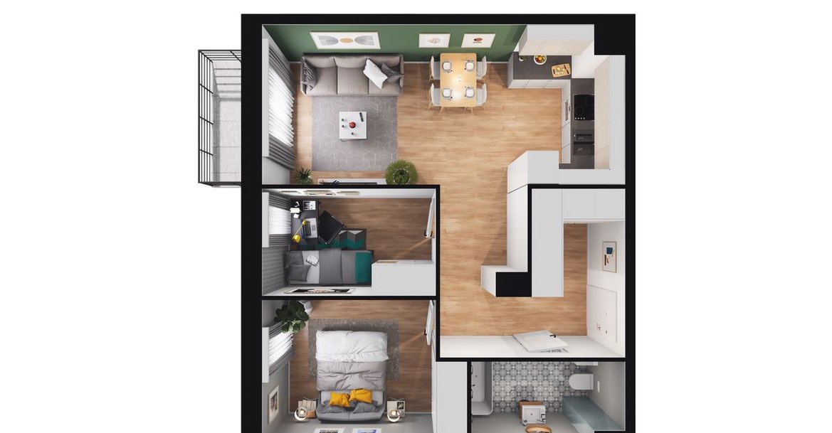 3-pokojowe mieszkanie 55m2 + balkon Bezpośrednio