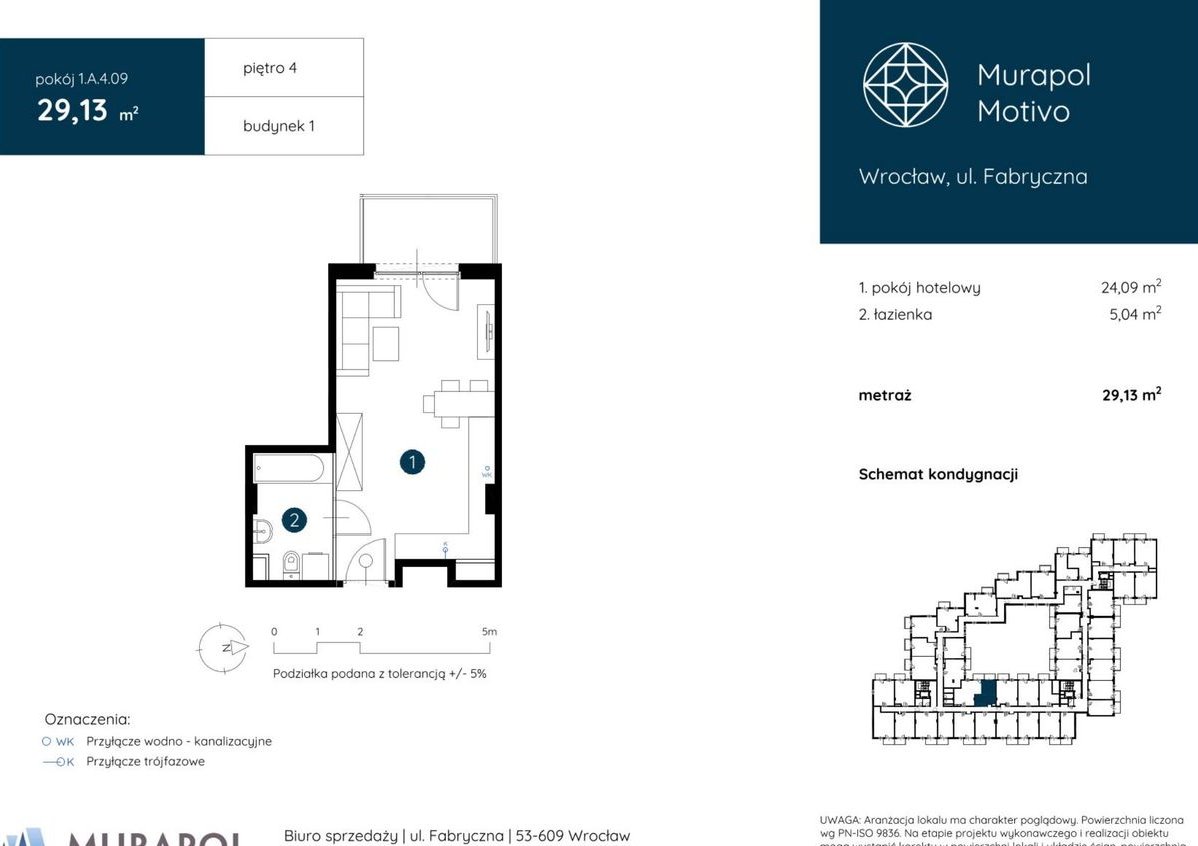 1-pokojowy apartament inwestycyjny 29m2 + balkon