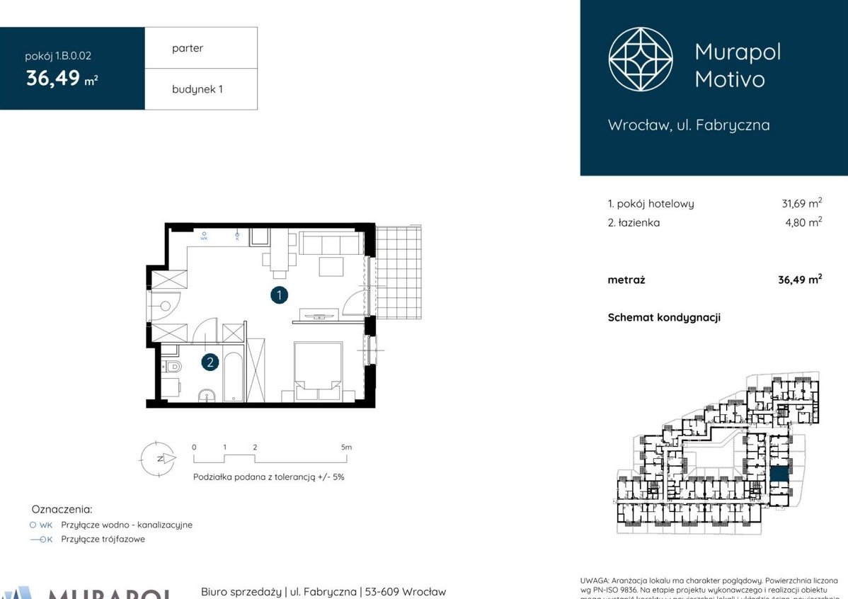 1-pokojowy apartament inwestycyjny 36m2 + ogródek