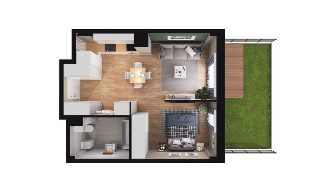 1-pokojowy apartament inwestycyjny 36m2 + ogródek