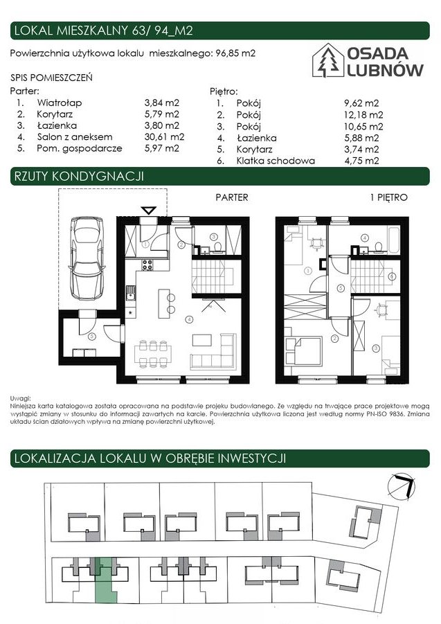 Dom 4- pokojowy o powierzchni 96,85 m2 + ogród