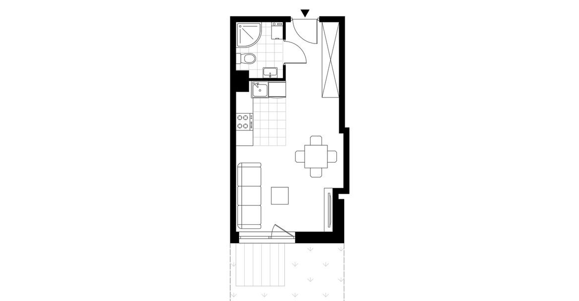 1-pokojowe mieszkanie 25m2 + ogródek Bezpośrednio