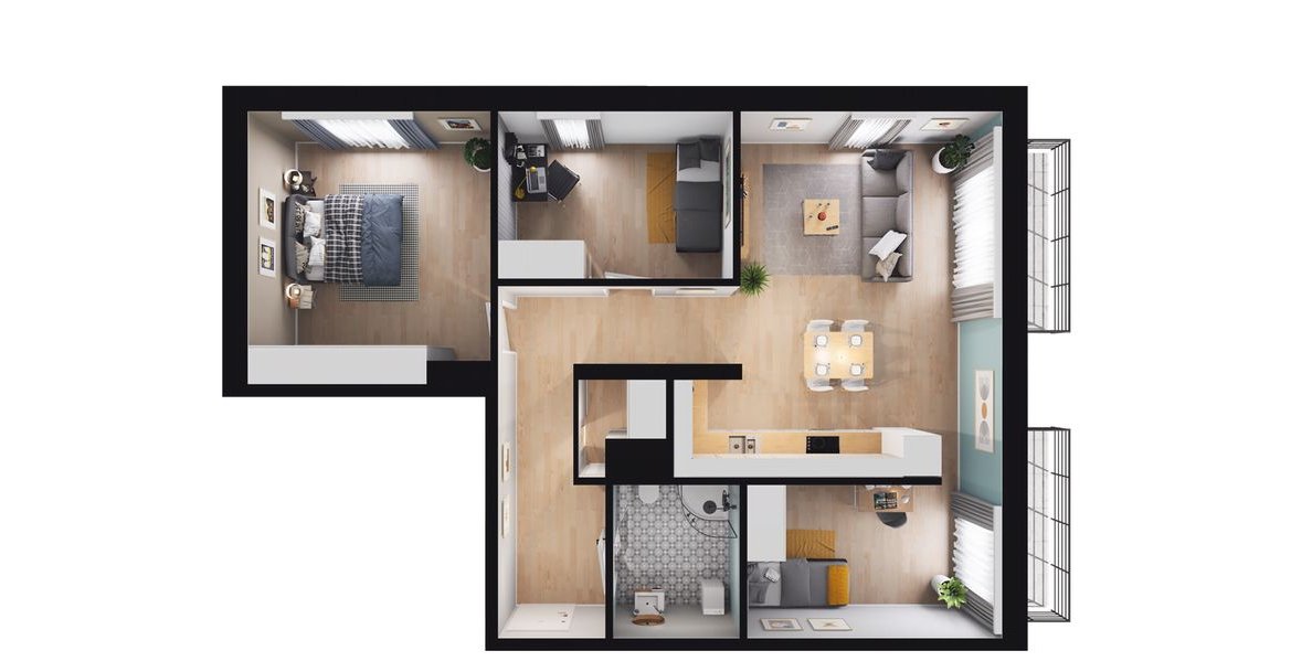 4-pokojowe mieszkanie 80m2 + 2 balkony