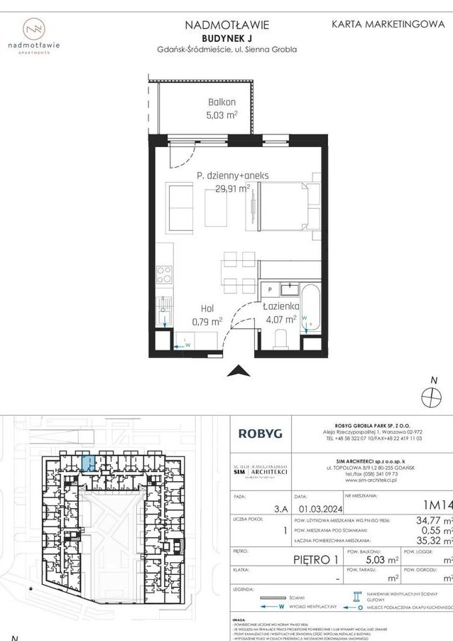 1-pokojowe mieszkanie 34m2 + balkon Bez Prowizji