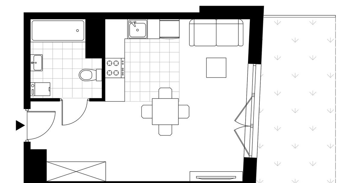 1-pokojowe mieszkanie 31m2 + ogródek