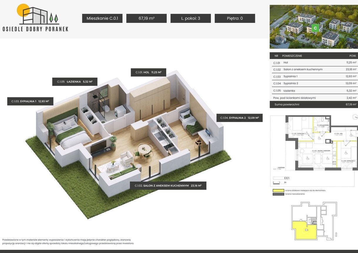 Dobry Poranek | mieszkanie 3-pok. | C.0.1