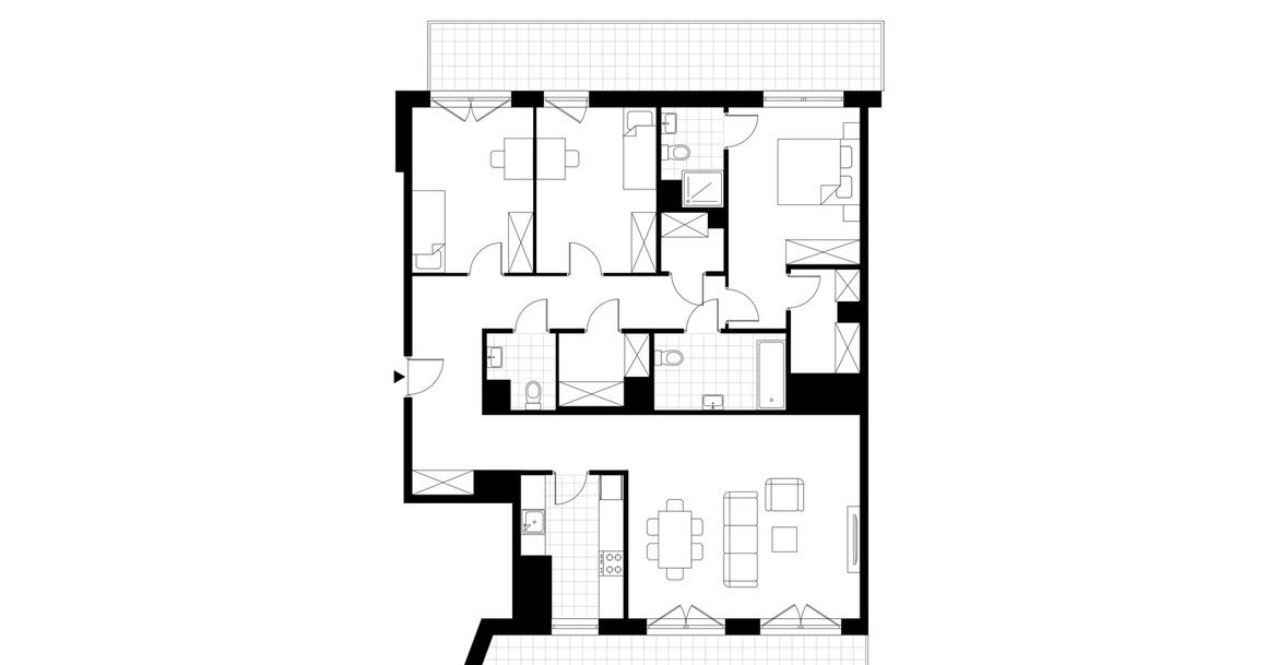 4-pokojowe mieszkanie 109m2 + 2 balkony