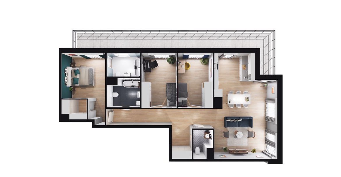 4-pokojowe mieszkanie 97m2 + balkon Bez Prowizji