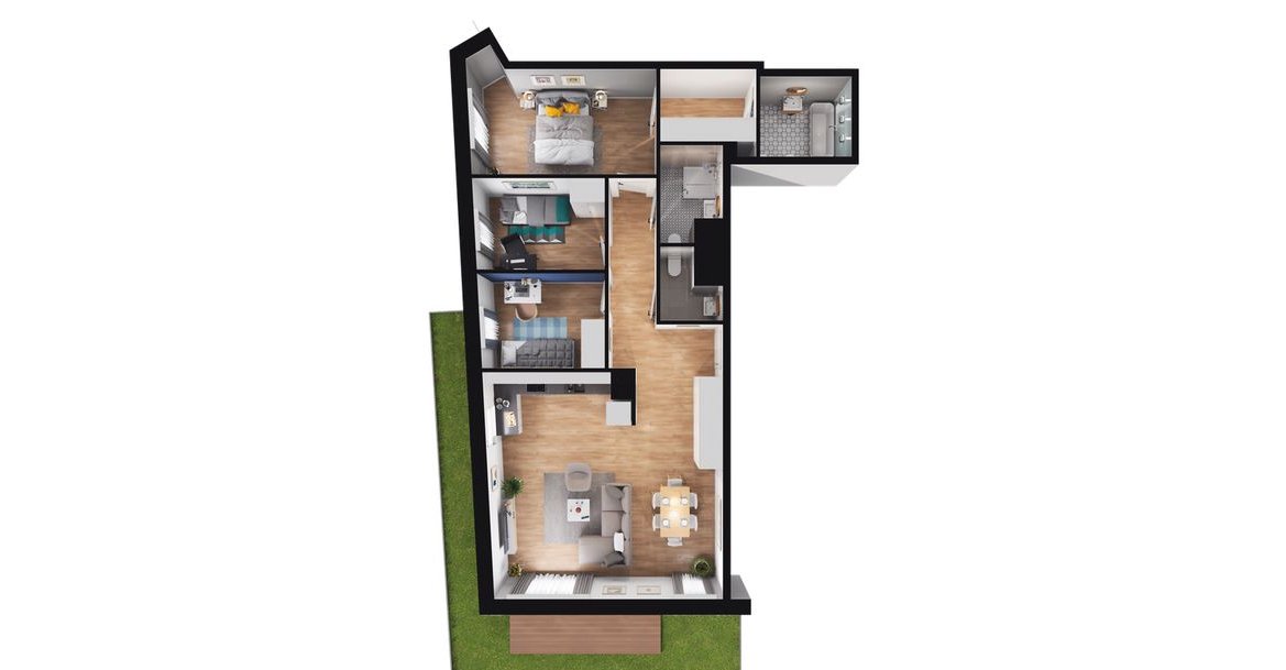 4-pokojowe mieszkanie 88m2 + ogródek