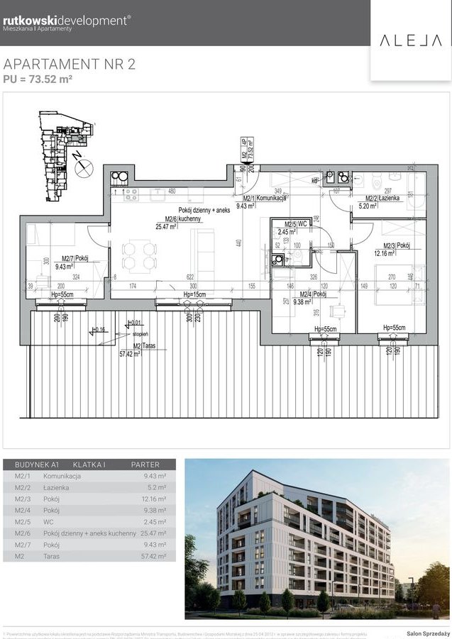 4-pokojowe mieszkanie 73m2 + taras Bez Pośredników
