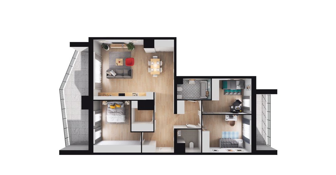 4-pokojowe mieszkanie 91m2 + 2 loggie