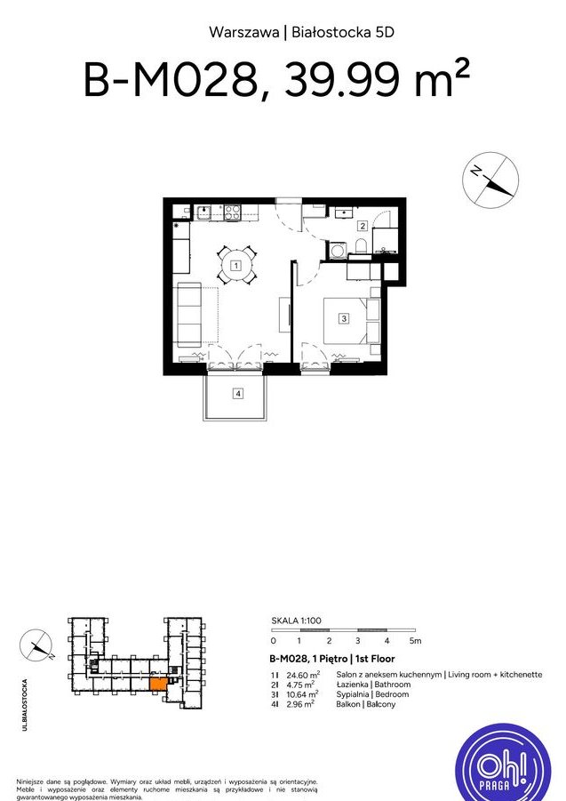 2-pokojowe mieszkanie 39m2 + balkon Bezpośrednio