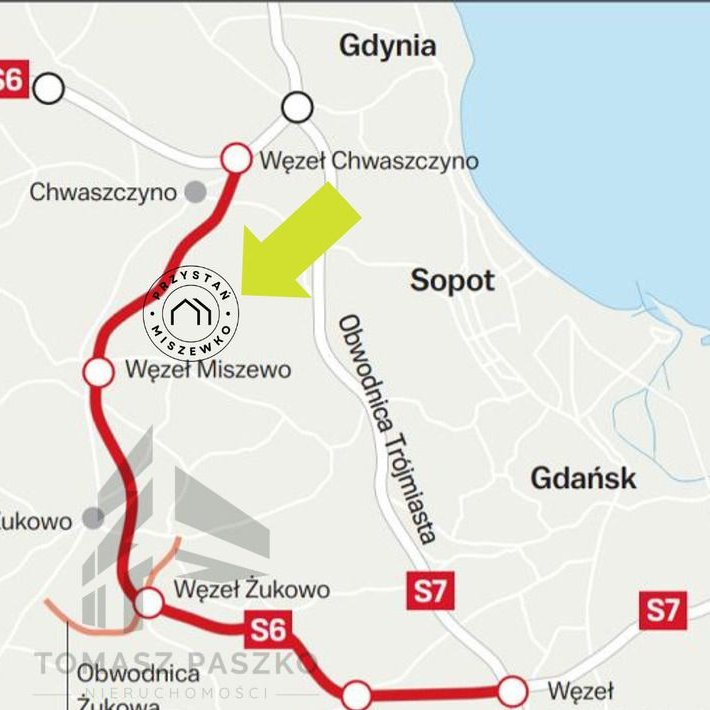 Przy węźle Miszewo - super dojazd Gdańsk i Gdynia